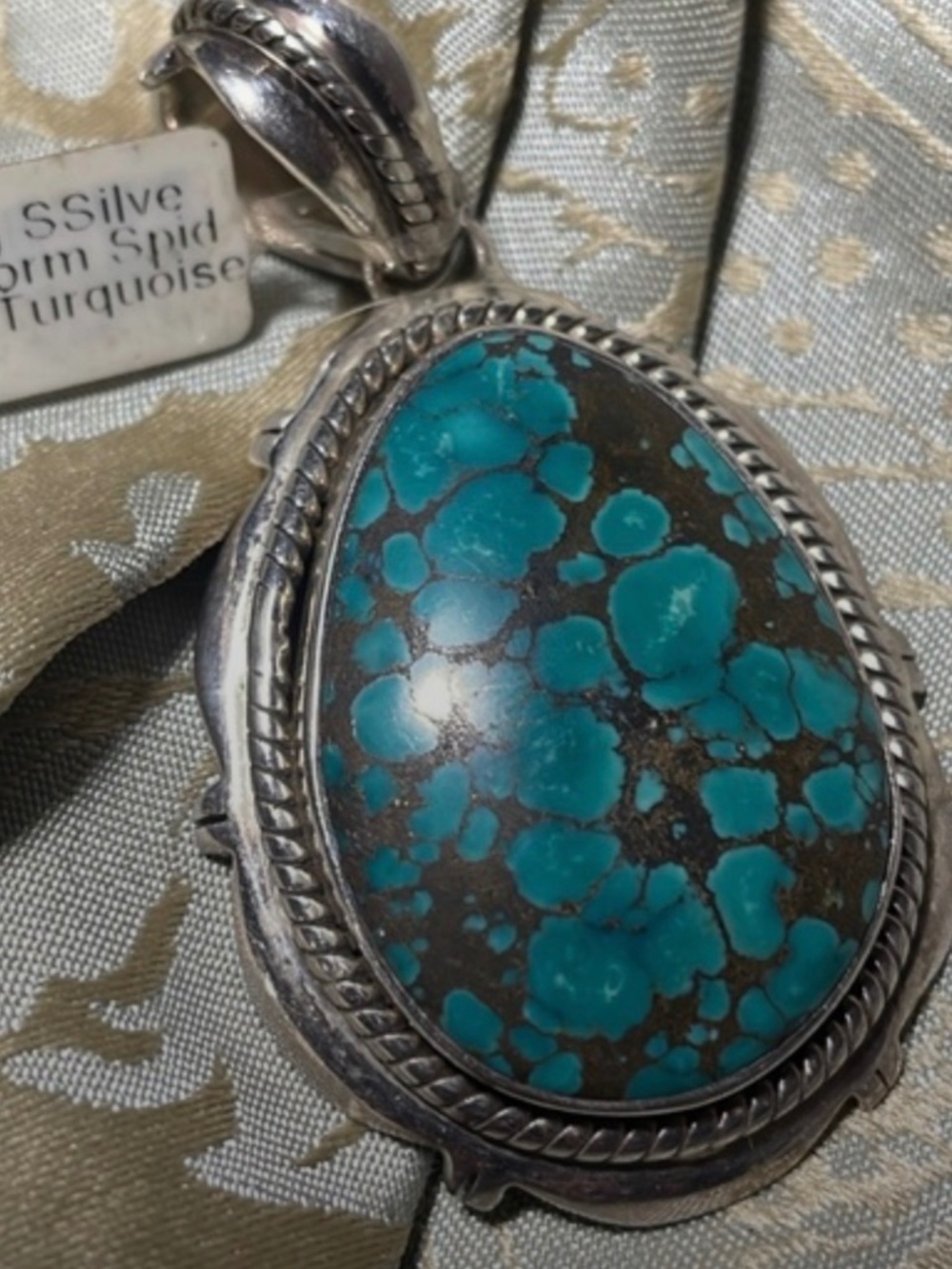 Turquoise Classic Western wear Jewelry Sterling Silver Turquoise large pendant